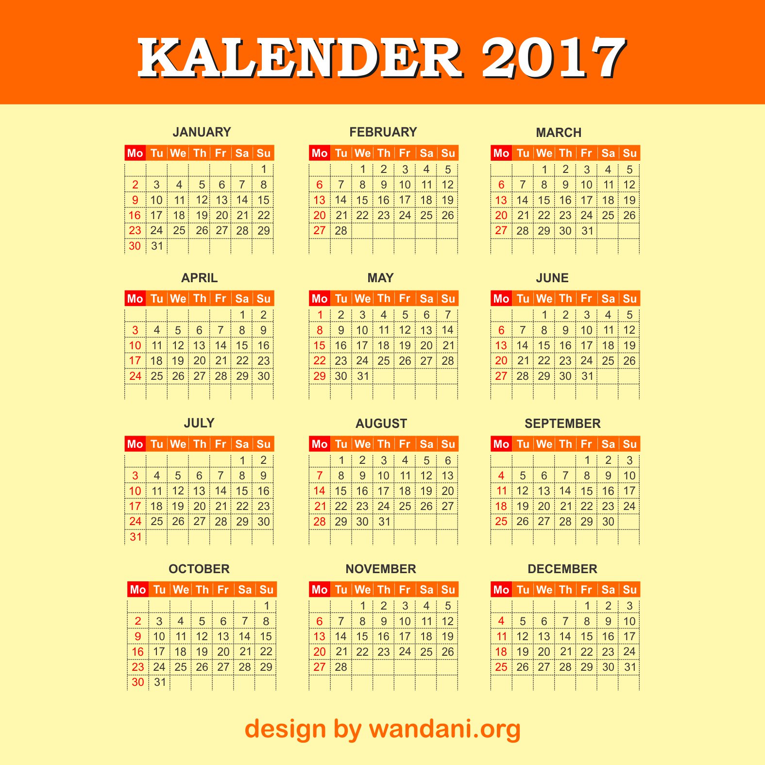 Download Desain Kalender 2017 Download Desain Kalender 2017